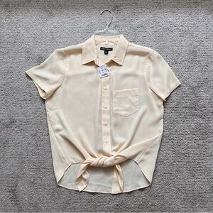 J Crew Yellow Peach Button Down Top xs new